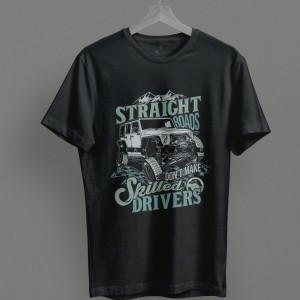 Skilled Driver Printed Round Neck T-Shirt