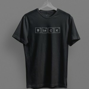 BLACK Pantone Printed Round Neck T-Shirt
