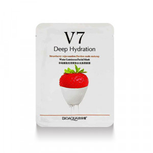 BioAqua V7 Deep Hydration Strawberry Rejuvenation Flawless Nude Makeup Water Luminous Facial Mask 