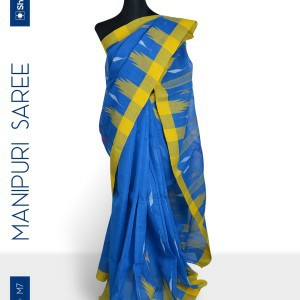 Monipuri Saree Blue &amp; Yellow M7