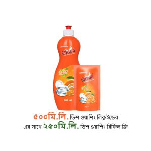 Minister Chaad Dish Washing Liquid Orange Fresh- 500ml (Free Refil Pack 250 ml)