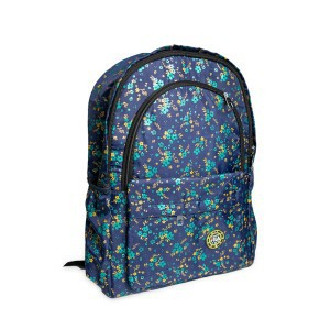 Printed School Bag Blue and Green