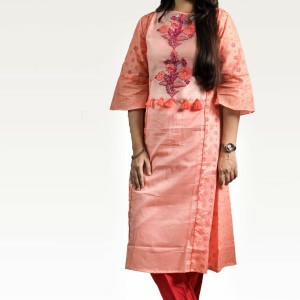 Printed And Embroidered Cotton Kurti- SCS(K)09