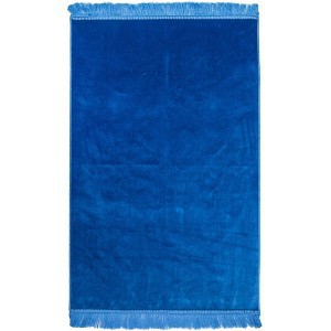 Turkish Islamic Prayer Mat| Velvet Prayer Rug Blue